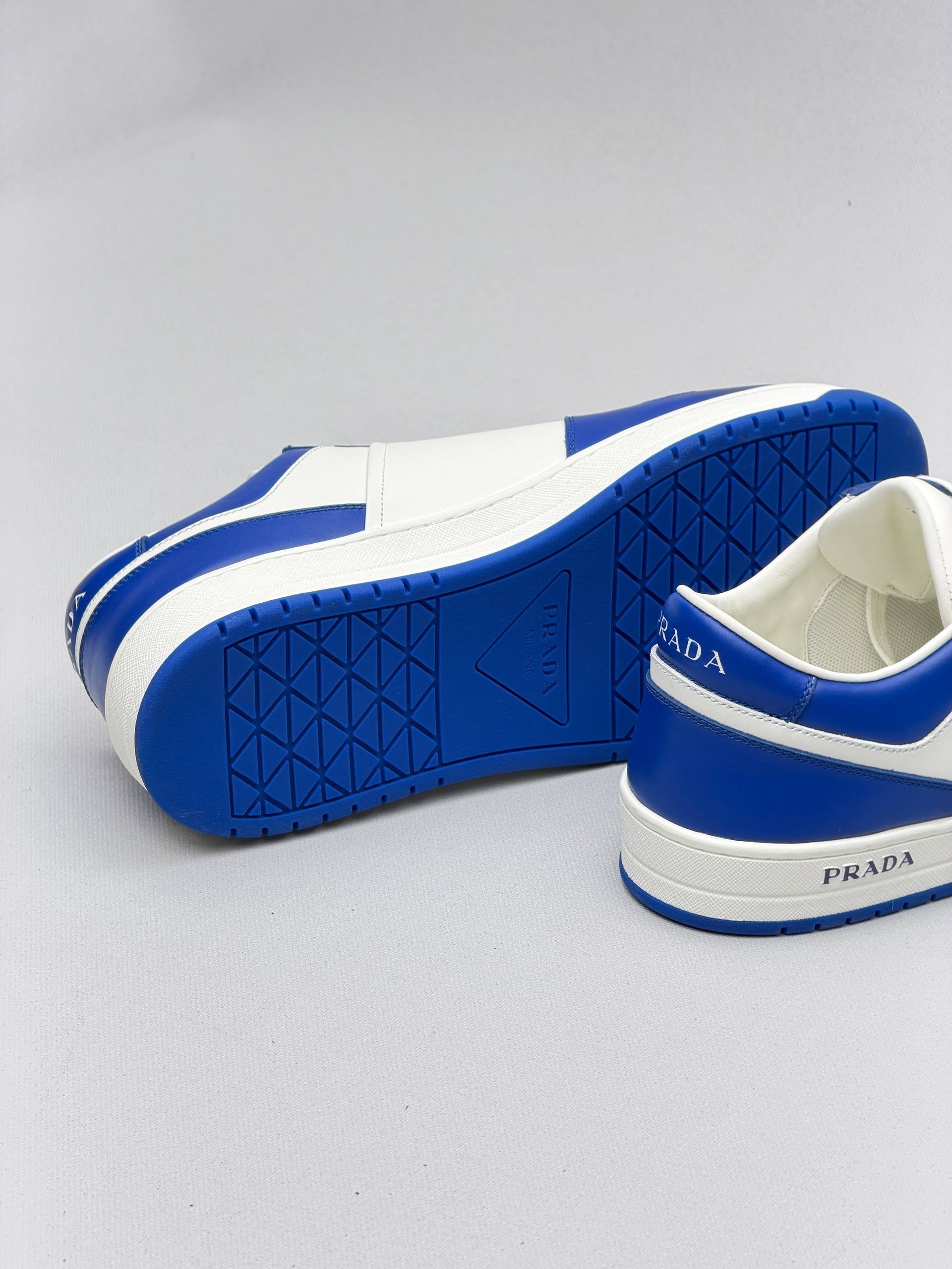 Prda Downtown Leather Sneakers Blue