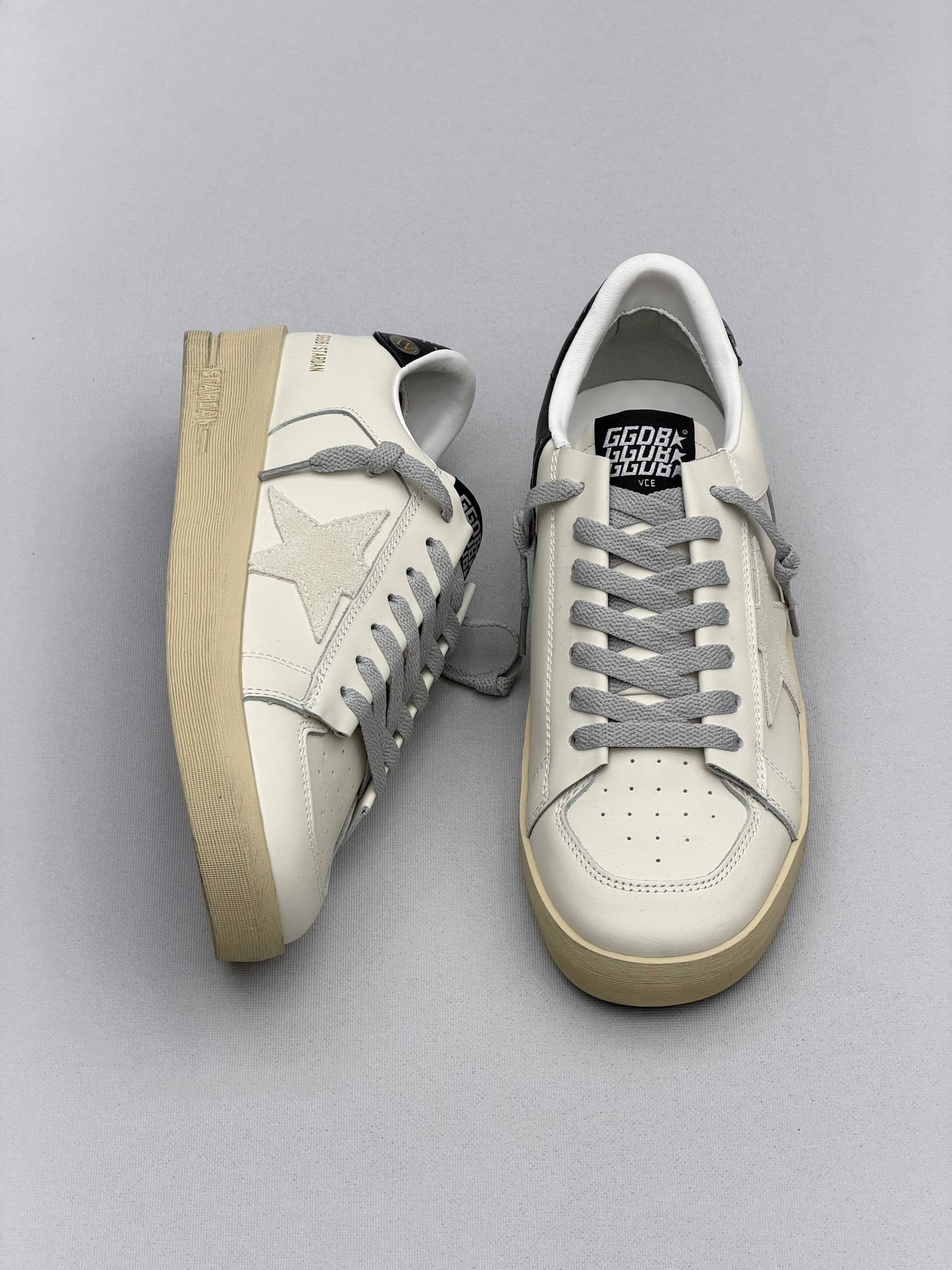 Golden Ball Sandals White - Grey Star