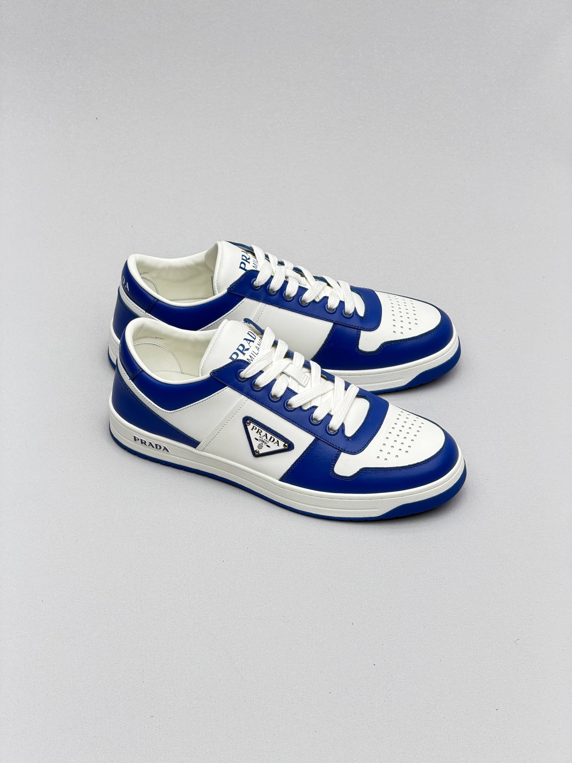 Prda Downtown Leather Sneakers Blue