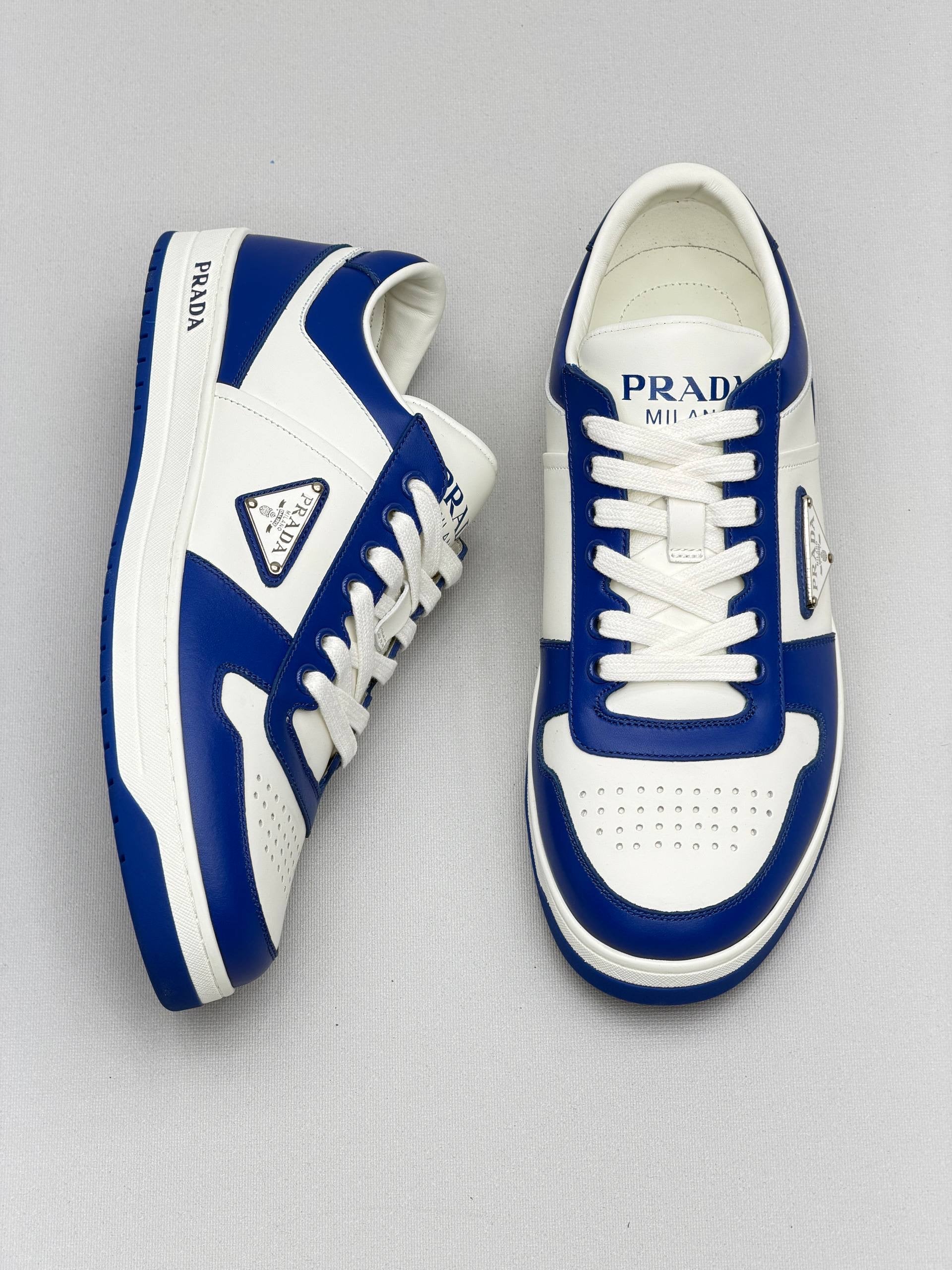 Prda Downtown Leather Sneakers Blue