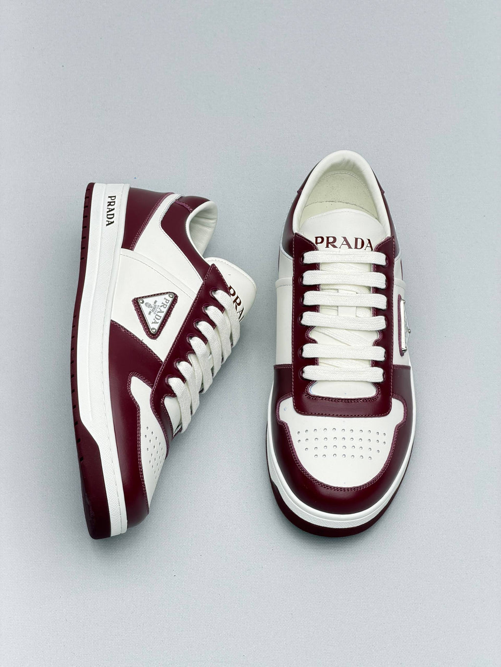 Prda Downtown Leather Sneakers Black White