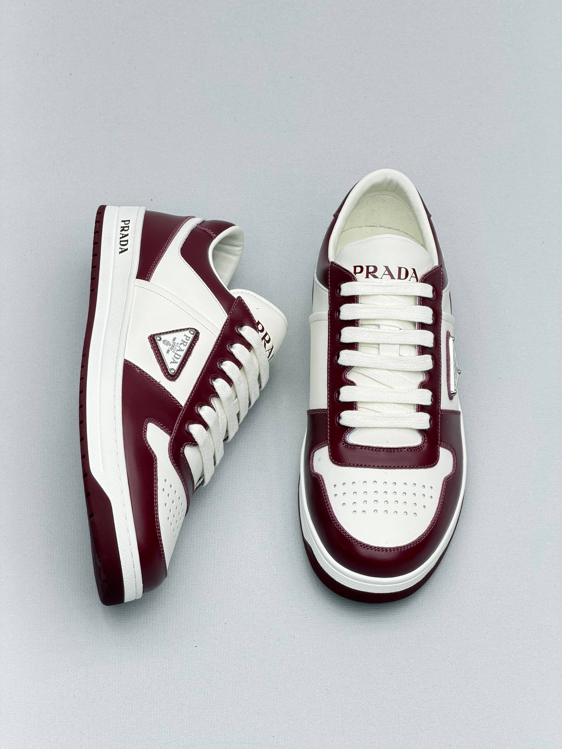 Prda Downtown Leather Sneakers Black White