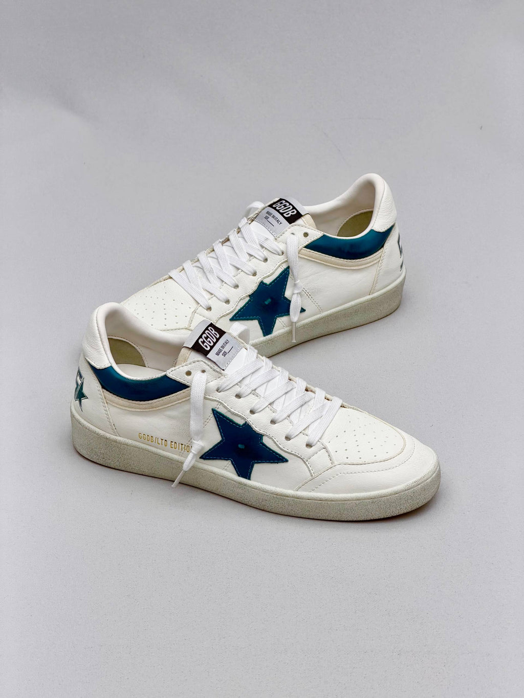 Golden Ball Sandals White - Blue