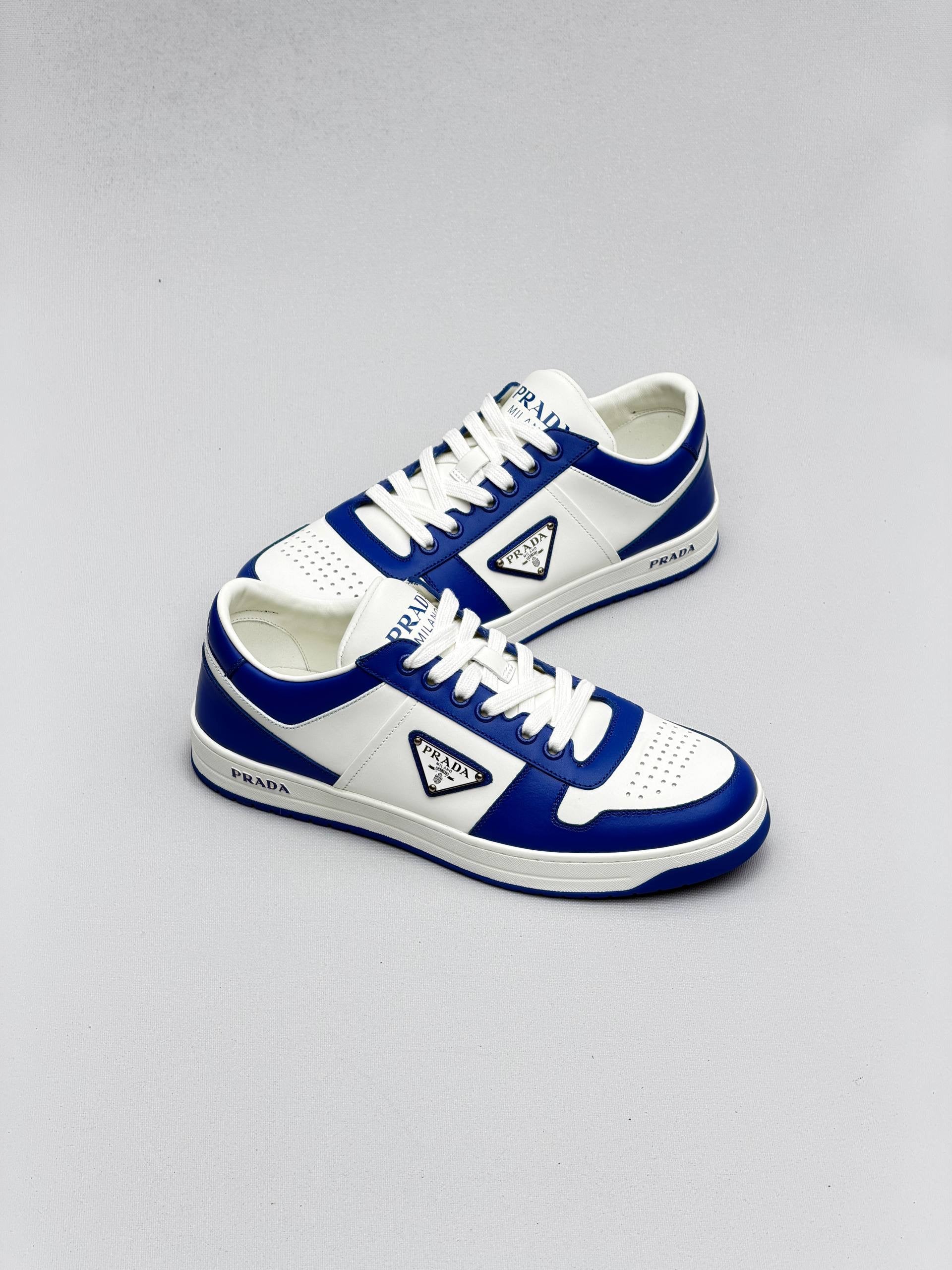 Prda Downtown Leather Sneakers Blue