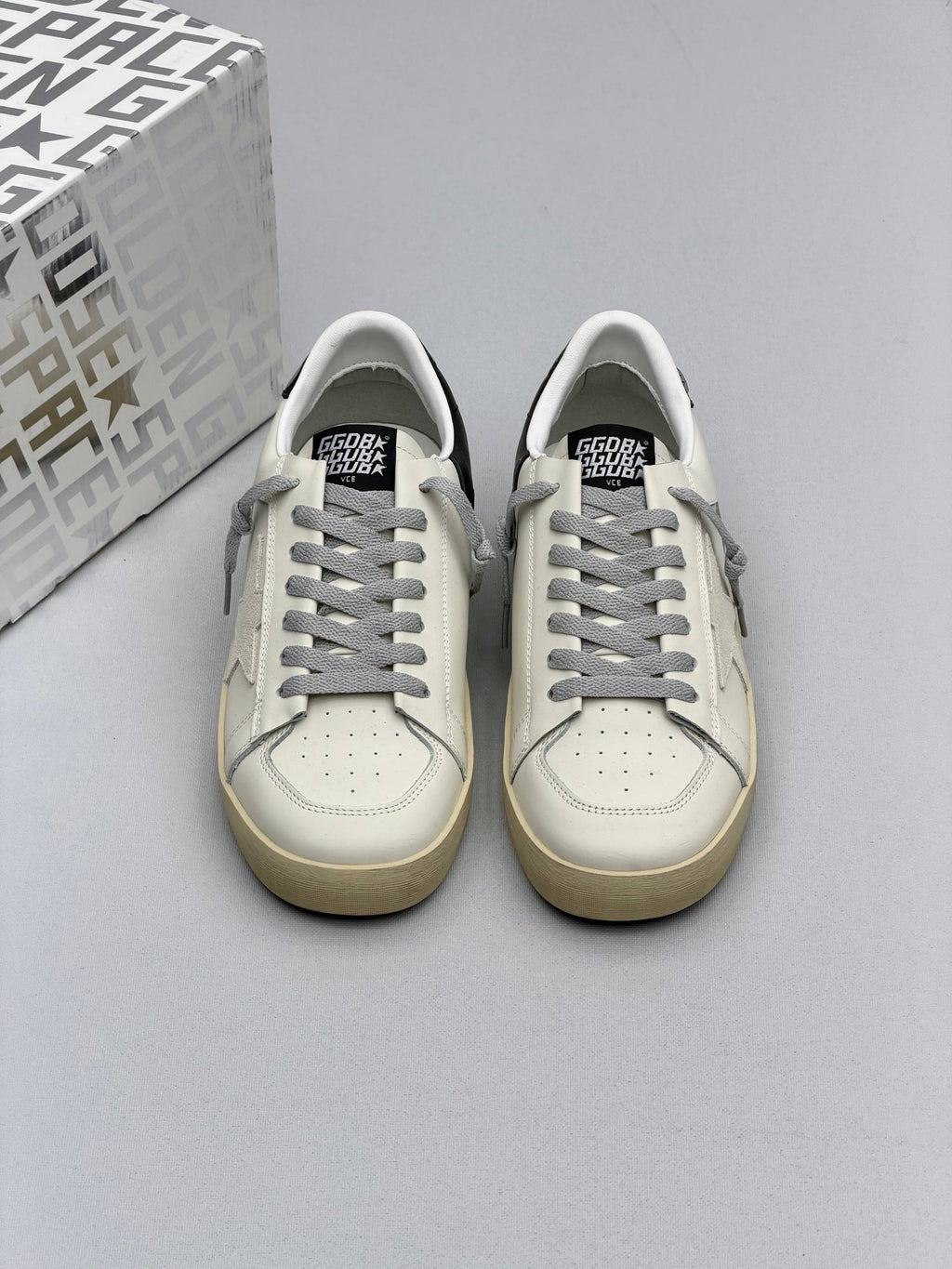 Golden Ball Sandals White - Grey Star