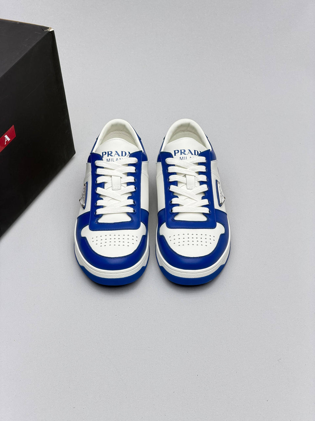 Prda Downtown Leather Sneakers Blue
