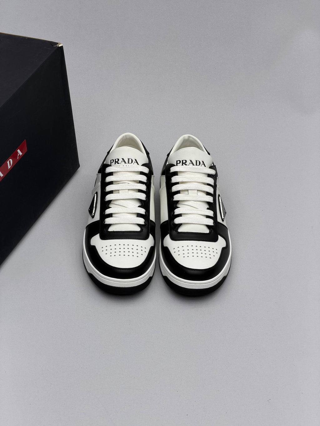 Prda Downtown Leather Sneakers Print Black Logo