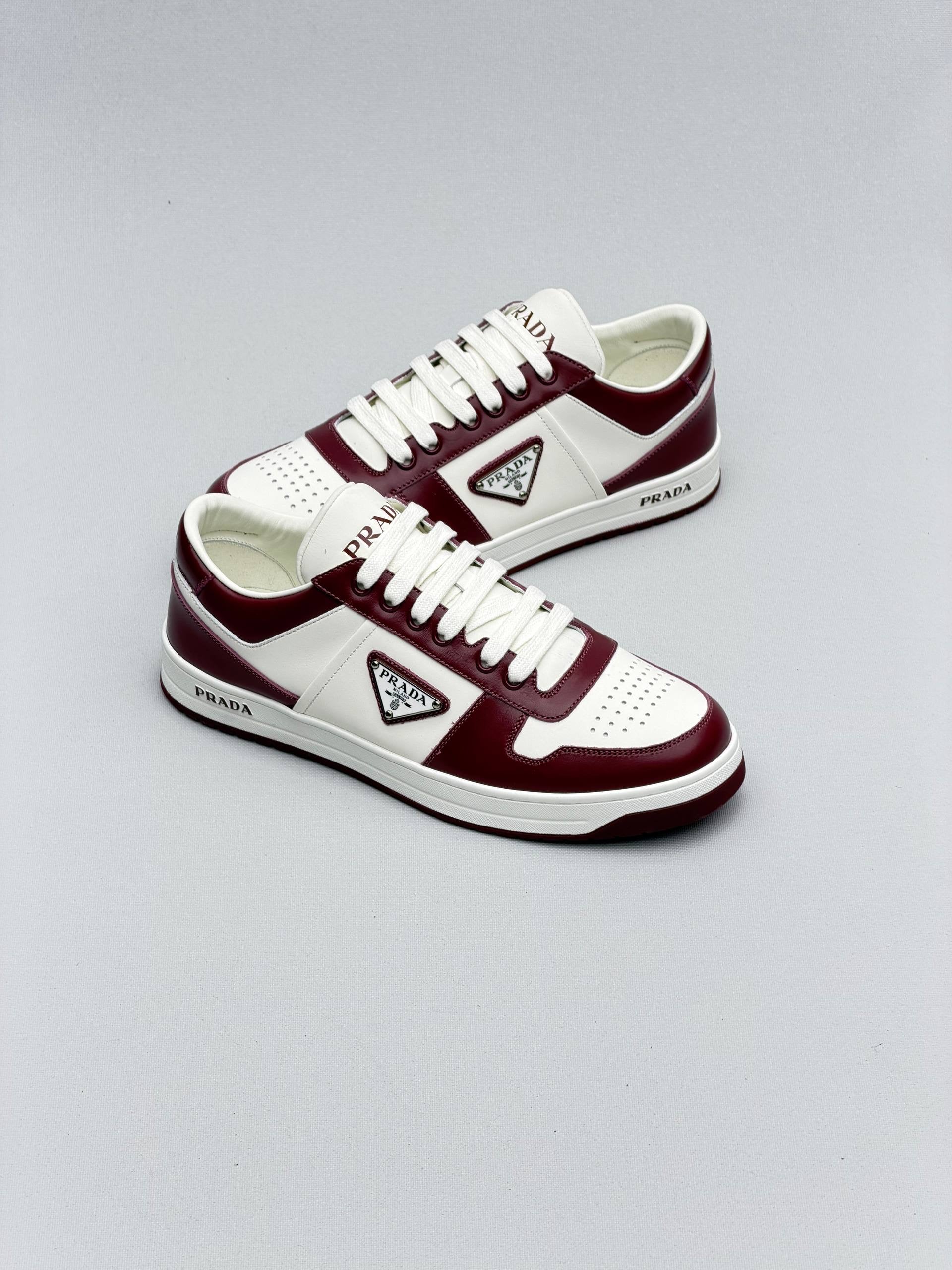 Prda Downtown Leather Sneakers Black White