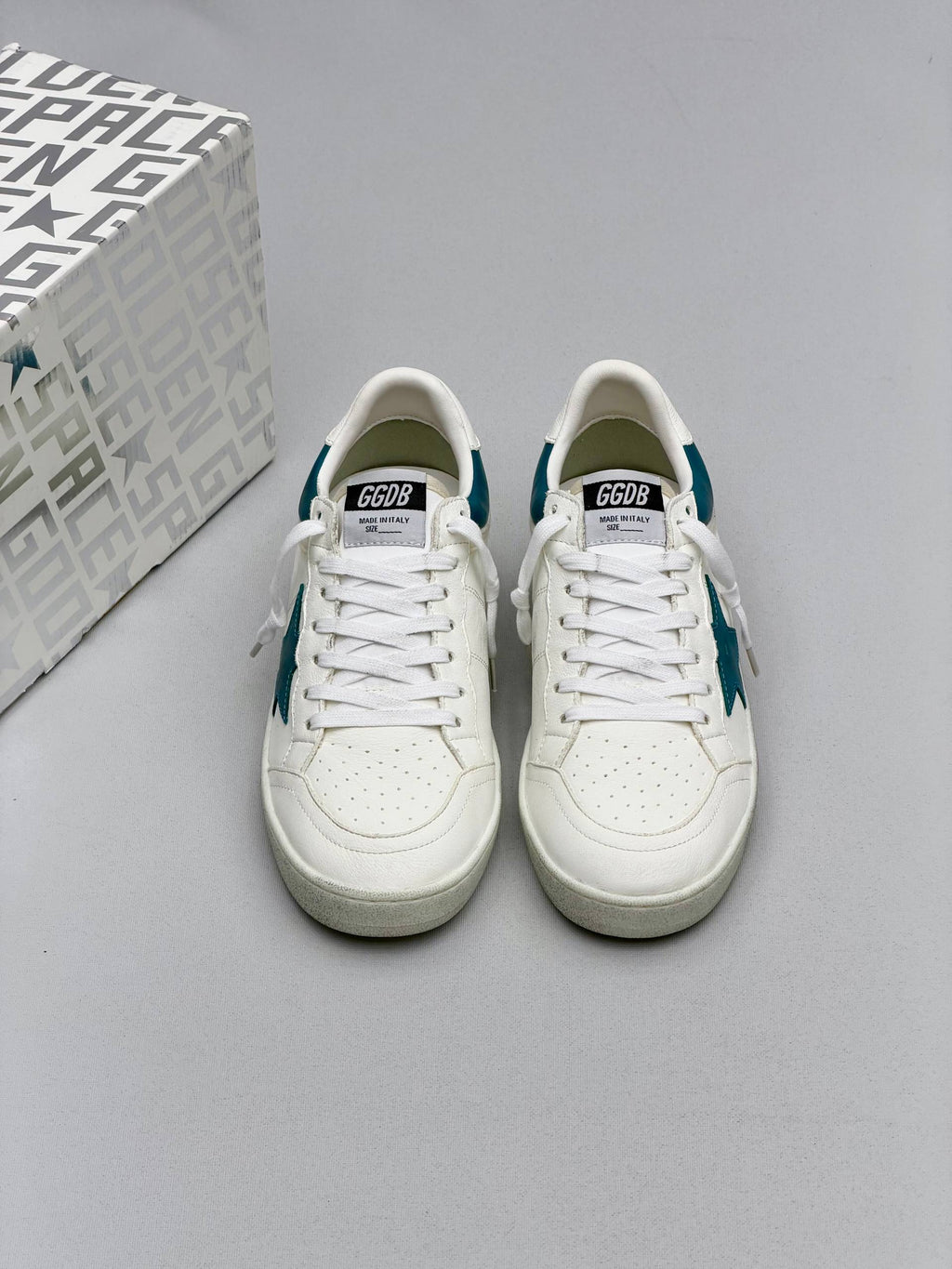 Golden Ball Sandals White - Blue